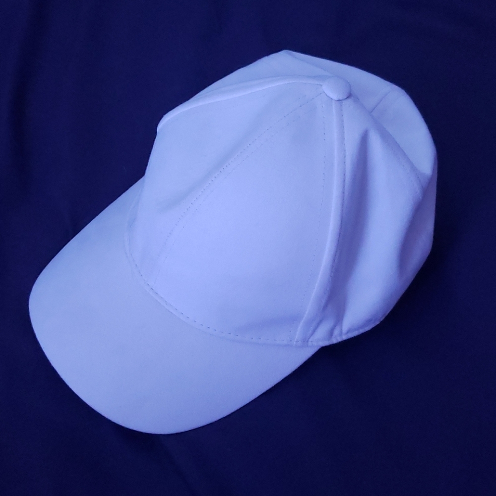 One white hat and one light pink hat